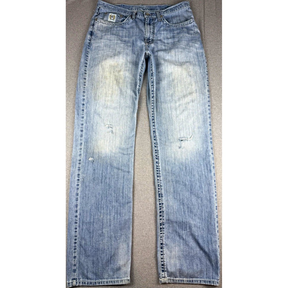 Cinch Mens Jeans 36x40 Distressed Light Wash Western Cowboy Denim MB92834037